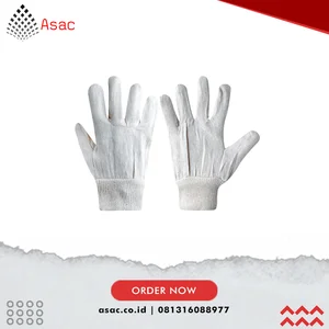 TTF9611120K General Handling Gloves. White. Uncoated Coating. Cotton Liner. Size 9