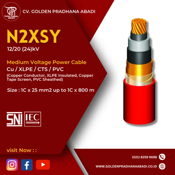 Kabel Listrik N2XSY 20kV 1x50 mm2 20kV Kabelmetal (KMI)