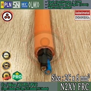 Fire Resistant Cable (FRC) 2x6 mm2 Cu/Mica/XLPE/PVC 1kV