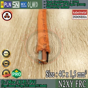 Fire Resistant Cable (FRC) 4x1.5 mm2 Cu/Mica/XLPE/PVC 500V