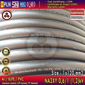 Kabel Listrik NA2XY 1x120 mm2 1kV Brand Supreme / Kabelmetal (KMI) / Kabelindo (Al/XLPE/PVC)
