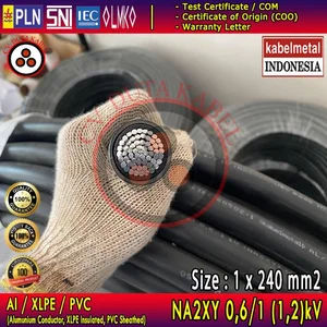 Kabel Listrik NA2XY 1x240 mm2 1kV Brand Supreme / Kabelmetal (KMI) / Kabelindo (Al/XLPE/PVC