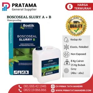 Boscoseal Slurry A dan B Membran Waterproofing Grey 8kg Liq + 25kg Powder pelapis anti bocor