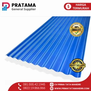 ATAP GELOMBANG PLASTIK BAHAN PP POLYPROPYLENE  Atap Transparan Roma Blue 1.8m