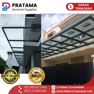 kanopi kaca tempered / laminate / akrilik minimalis modern / surabaya