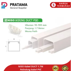 NISO Kabel DUCT 100x100 1.7M Pelindung Ducting PVC Putih 10CM Pelindung Kabel Spiral