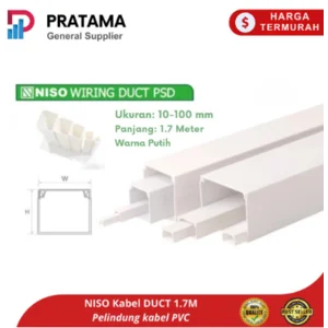 NISO Kabel DUCT 50x100 1.7M / Pelindung Kabel Ducting PVC Putih Pelindung Kabel Spiral