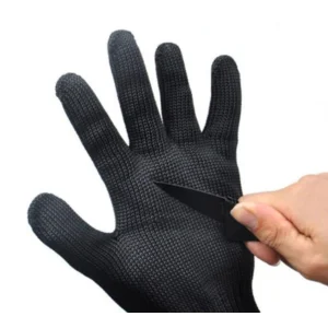 2 black construction worker welder gloves