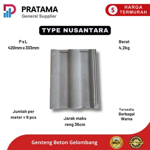 Atap Beton Gelombang nusantara Genteng beton anti bocor Universal Natural