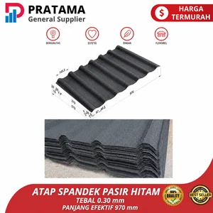 atap Spandek pasir  warna hitam  / atap pasir tebal 0.30 mm
