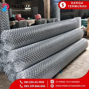 Kawat Pagar Harmonika Galvanis Hot Dip Tinggi 2 meter Panjang 25m Lubang 5 CM tebal 1 6mm