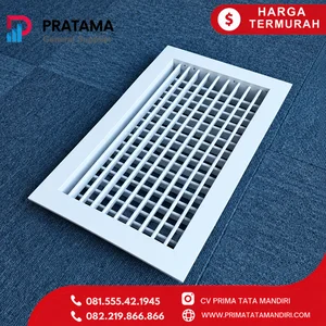 SAG Supply air grill Exhaust Air Grill Ventilasi AC ukuran dalam 90x20 cm Coating Putih