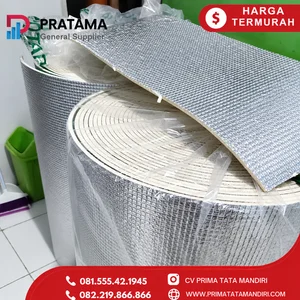 Insulasi Atap Foam XLPE Metalize Aluminium Foil 2 sisi Isotap 4mm Peredam Panas dan Suara Atap Surabaya