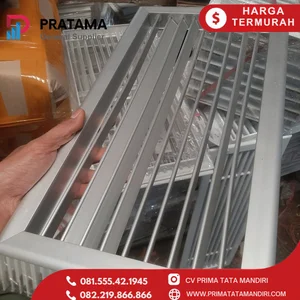  Exhaust Return Air Grill Ventilasi HVAC 90x10 cm Coating Putih Aluminium Gril Surabaya