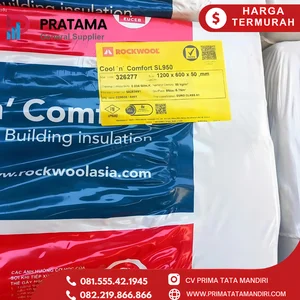 ROCKWOOL PEREDAM SUARA 60CMX120CM TEBAL 5CM DENSITY 80KG M3 SURABAYA