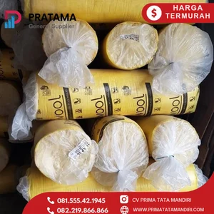 Glasswool Surabaya tebal 25mm Densitas 24 kg uk 1 2 m × 30 m Supplie r Material Insulasi Proyek