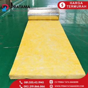 Glasswool D24kg Aluminium Foil 50mm 1 2m x 15m Insulation untuk Ducting HVAC Insulasi Atap dan Bangunan