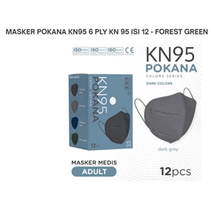 MASKER MEDIS POKANA KN95 6 PLY KN 95 ISI 12 - FOREST GREEN