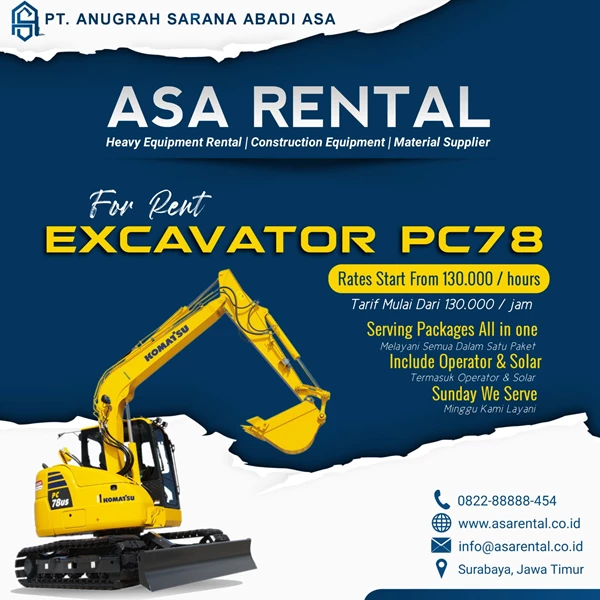 Sewa Excavator PC78 By PT. Anugrah Sarana Abadi Asa