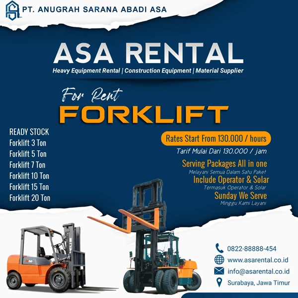 Sewa Mobil Forklift  By PT. Anugrah Sarana Abadi Asa
