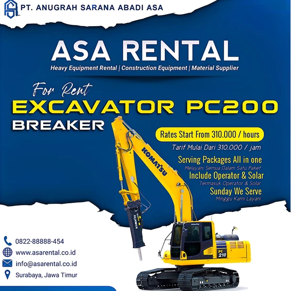 Excavator PC200 - Breaker  By PT. Anugrah Sarana Abadi Asa