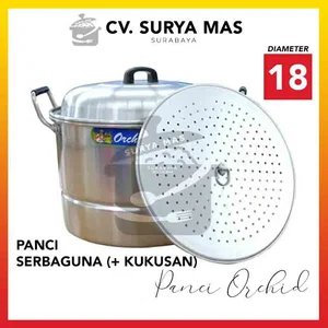 Panci Aluminium Tebal Panci Serbaguna Panci Kukusan Orchid Diameter 18Cm