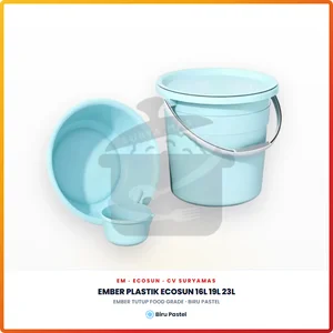 Ember Plastik Ecosun Food Grade 16L 19L 23L Biru - Ember Tutup Serbaguna