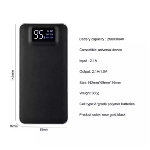 Power Bank 25000Mah With 2 Usb Ports And Led Light