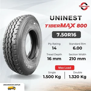 Ban Truk 7.50R16 (750 R16) 14PR Uninest TiberMAX 800 untuk Engkel dan Canter