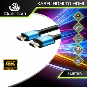 Kabel HDMI to HDMI Quinton 4K 60hz V2.0 high speed 3D 3M