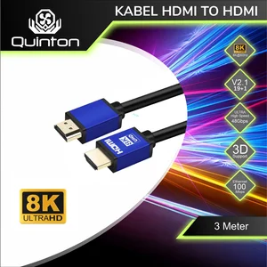 Kabel HDMI to HDMI Quinton 8K 60hz V2.1 high speed 48gbps 3D 3 meter