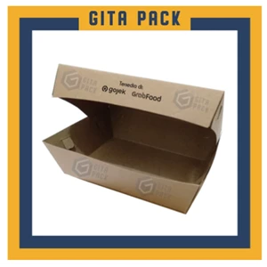 Kotak Karton Packaging Makanan Kraft  Lunch Box 16 X 9 X 5 Cm