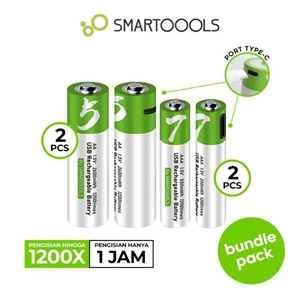 Baterai Aa Smartoools Powerbatt Battery Type-C Rechargeable Aa (Isi 2 Pcs)