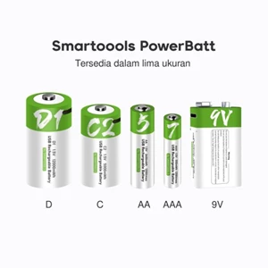 Baterai Lithium-Ion Smartoools Powerbatt Battery Type-C Rechargeable Size C