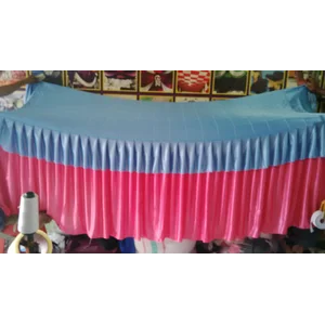 Cover Meja Prasmanan Rempel Kombinasi Warna Pink Dan Biru Muda 