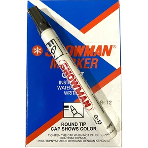 Spidol Snowman Permanent G-12 Per Lusin/Box - Hitam