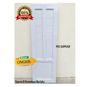 Pintu Pvc Premium 6 Warna Putih Ukuran 70 Cm X 195 Cm X 10 Cm