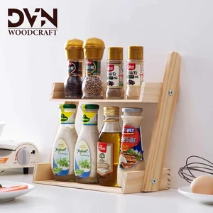 DVN Wooden Shelf Kitchen Organizer 2 Tier / Rak Bumbu Rak Dapur Kayu 2 Tingkat