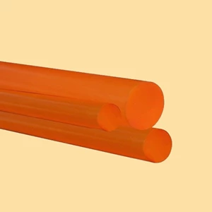 Round Bar Polyurethane Rod Orange Tea Color Diameter 25mm x 1m
