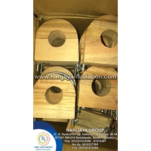 Balok Kayu / Wooden Block Mahoni + Ubolt Diameter 1 1/4 Inch Tebal 50mm