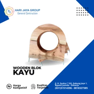 Wooden Block Kayu Mahoni + Ubolt Ukuran 4inch Tebal 50mm 