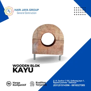 Wooden block + ubolt dia.2 inch tebal 5mm per set