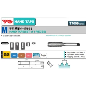 Mata Bor - Hand Taps Set of 3 Pcs Seri T7099 YG1