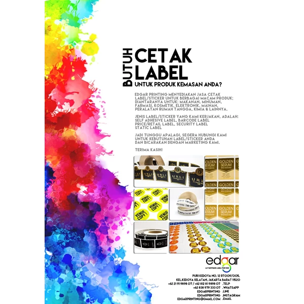 Cetak Label/Sticker By Edgar Printing