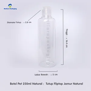 BOTOL PET FLIPTOP 250 NATURAL (BENING) - BOTOL KEMASAN