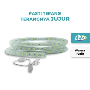  LED Strip 7 Watt 5 Meter IP65 6500K Putih + 1 Socket Allumia