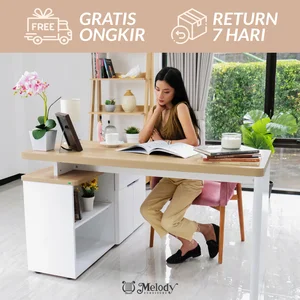 Meja Staff L Minimalis LIBRE 150ECARBP2 RIVIERA-WHITE