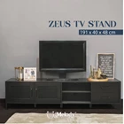Meja TV hitam lebar ZEUS tv L190 black 2