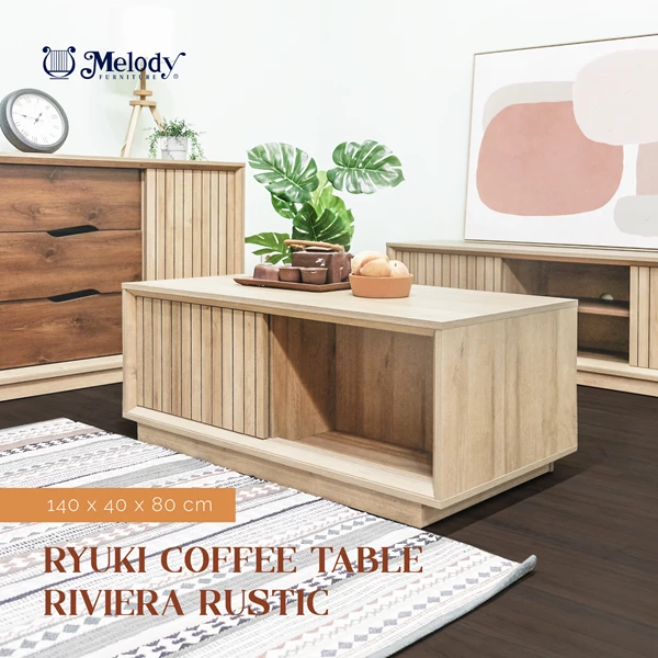 Meja Ruang Keluarga Meja Kopi Klasik minimalis RYUKI COFFEE TABLE RIV-RUS