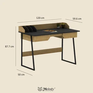 Meja Staff Melody-Furniture MEJA KERJA Unik Estetik Aesthetic FRANCO DESK riviera eichi - black